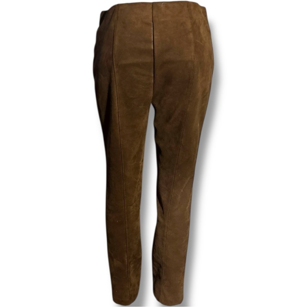 Rafaella Chic Tan Women's Straight Leg Cropped Faux Suede No Closure Pants - Picture 5 of 16